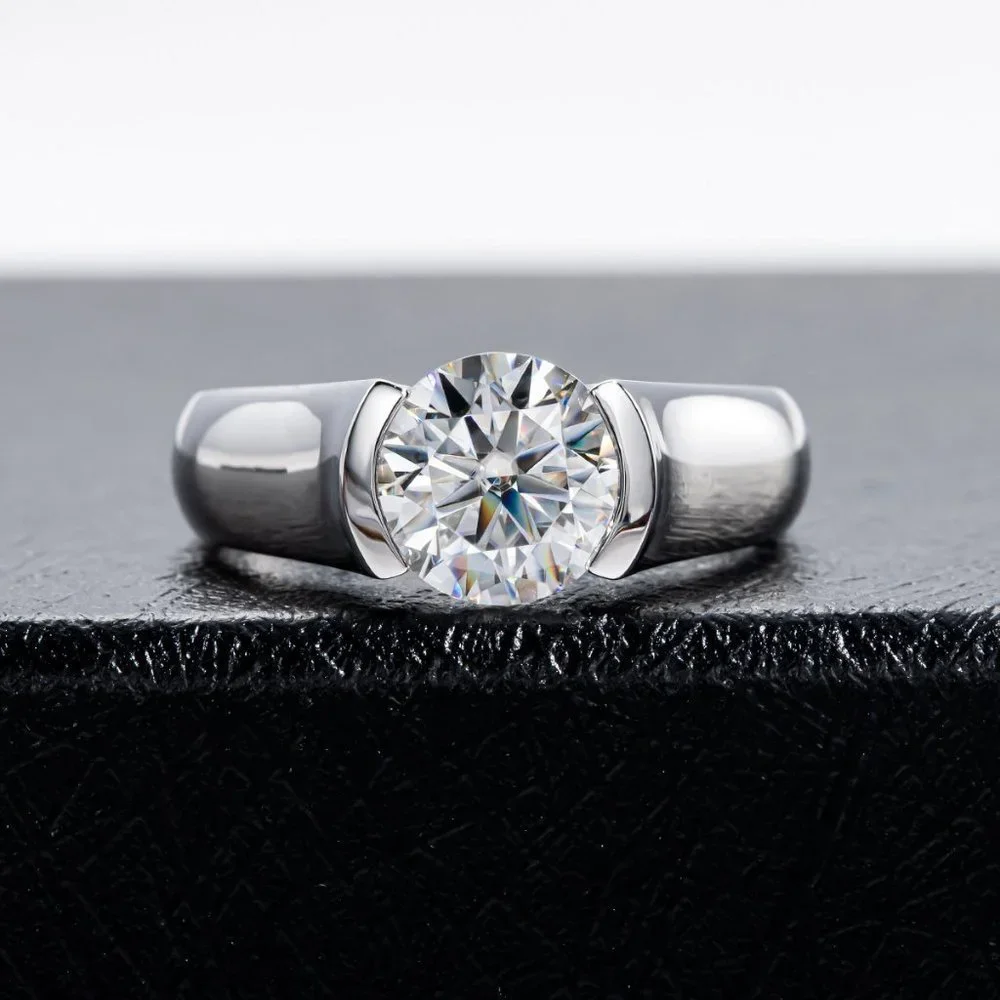 Certified 2 ct. t.w. Moissanite Diamond Engagement Ring NEW